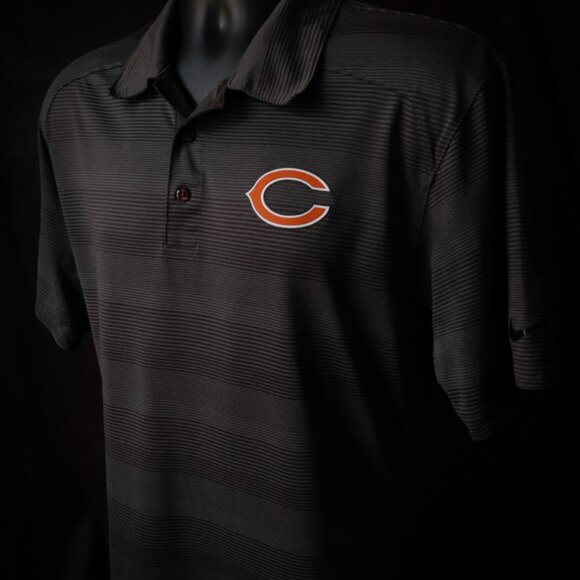 Chicago Bears Nike Dri-Fit Gray Polo (M) NICE! 🏈 - Picture 4 of 8